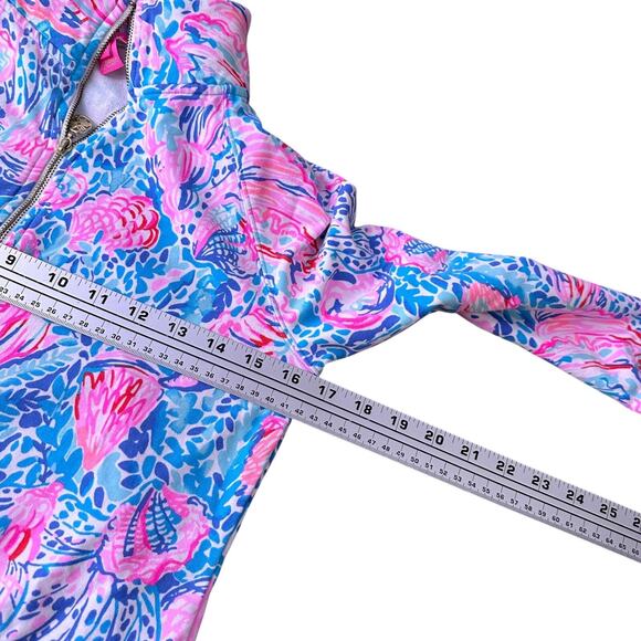 Lilly Pulitzer Skipper Popover Top Women’s XS Pink Blue Treasure Trove 1/4 Zip - Picture 8 of 10